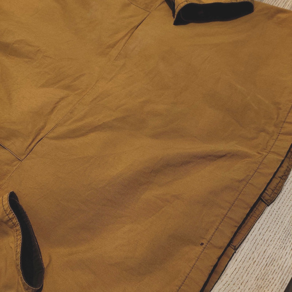 J Crew Mens Barn Jacket Size S Tan Canvas Flannel Lined Brown Cord Collar Chore - Picture 14 of 14